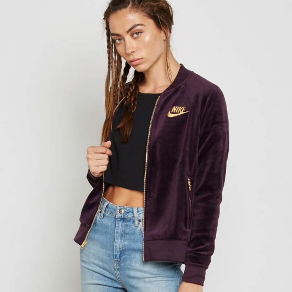Nike Sportswear Purple Velour Jacket